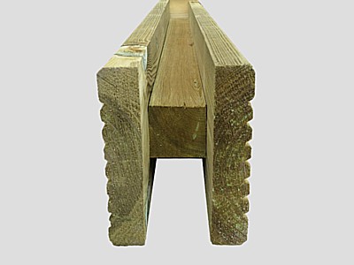 Fence Post Extension Tanalized Green - H Profile - Tanalized Green Post Extension - H Profile Base