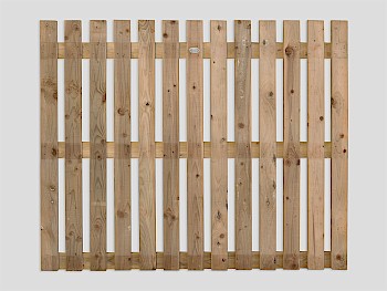Flat Top Tanalized Green Picket Fence Panels