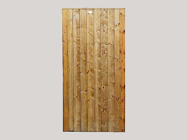 Flat Pennine Elite T&amp;G Garden Gate - Tanalized Brown - Front of gate